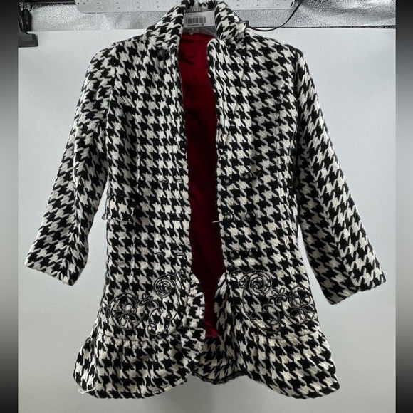 Stylish Houndstooth Kids Coat + dress matching set - Picture 2 of 3